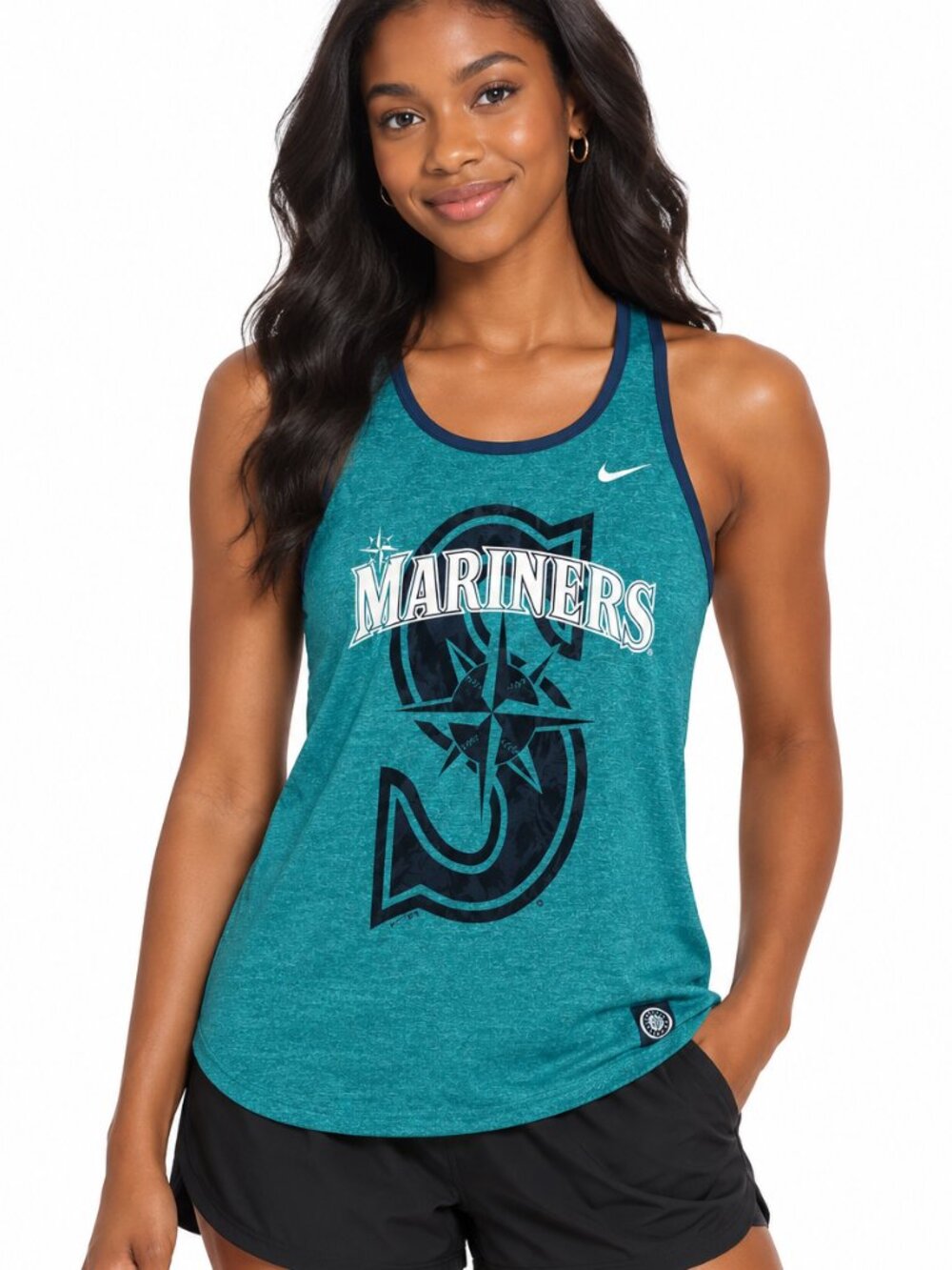 Nike Seattle Mariners Graphic Tank Top Heather Teal Blue Green Size Small